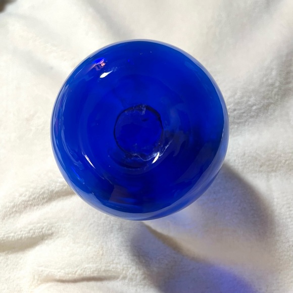 Vintage Handblown Cobalt Blue Glass Bottle with Stopper – Great Condition - Picture 2 of 4